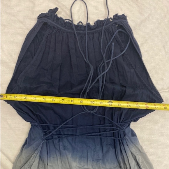 Converse Blue Ombré Midi Sundress with raw hem and corset back 100% cotton - Picture 12 of 13